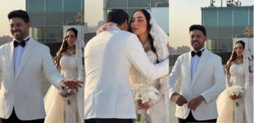 الصور الأولى من حفل زفاف المطرب محمد شاهين والمنتجة رشا الظنحاني