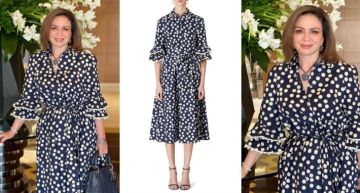  شرطة_الموضة: إلهام شاهين تقابل زوجة رئيس العراق بفستان Polka Dots أنيق ... سعره 84 ألف جنيه