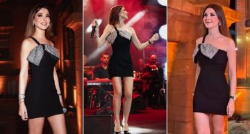  شرطة_الموضة: نانسي عجرم بفستان قصير أسود في حفلها ببيروت ... سعره 94 ألف جنيه