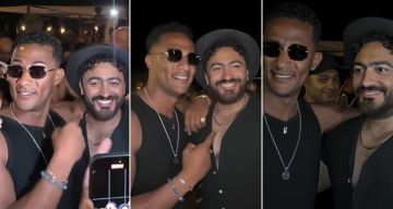 فيديو- أهو نمبر وان ... تامر حسني يحتفل مع محمد رمضان بألبومه الجديد في الساحل الشمالي