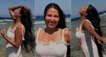 ياسمين جمال تستمتع بإجازتها الصيفية على البحر في أحدث جلسة تصوير