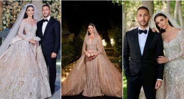 تفاصيل فستان زفاف زوجة ابن إيلي صعب ...أناقة بتطريزات عصرية