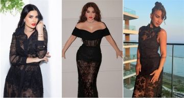  شرطة_الموضة: الأسود الشفاف موضة النجمات في صيف 2025 ...هيفاء وسيرين عبد النور وصبا مبارك ظهرن بها
