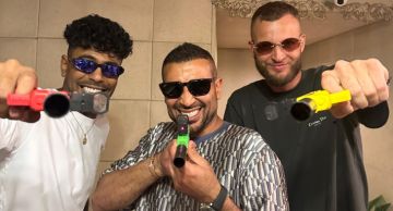 أحمد سعد ومروان موسى وعفروتو في كواليس تسجيل حبيبي يا يا (صور)