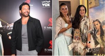 إيمي سمير غانم وحسن الرداد في عرض روكي الغلابة لمساندة دنيا سمير غانم - صور