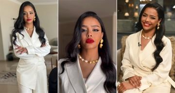  شرطة_الموضة: أسماء أبو اليزيد ببدلة بيضاء أنيقة ومجوهرات تجاوزت المليون جنيه في صاحبة السعادة 