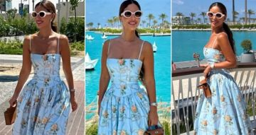 شرطة_الموضة: مي سليم بفستان A-Line برسومات ورود من Bodycon سعره في متناول اليد شرطة_الموضة: مي سليم بفستان A-Line برسومات ورود من Bodycon سعره في متناول اليد