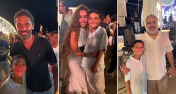 علي البيلي مع كريم محمود عبد العزيز ومحمد شاهين وهنا الزاهد والنجوم في حفل mbc بالساحل الشمالي