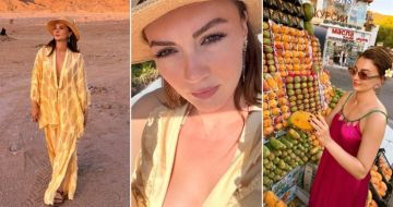 رحلة سفاري وجولة في الأسواق الممثلة التركية بورجو أوزبيرك بطلة بنات الشمس تمضي إجازتها في شرم ...