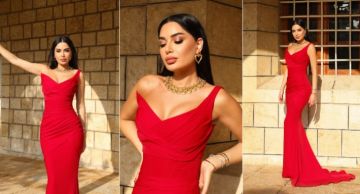 سيرين عبد النور تتألق باللون الأحمر في حفل زفاف ابن شقيقتها