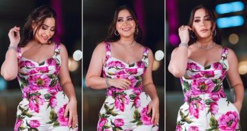 شرطة_الموضة: زهرة الفاوانيا تزين إطلالة بوسي من DOLCE GABBANA في أحدث ظهور بالساحل الشمالي ...