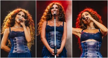 ميريام فارس بفستان قصير من الجلد والدانتيل في السويد - فيديو وصور