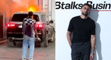 فيديو - نجاة الإعلامي أنس بوخش من حريق سيارته