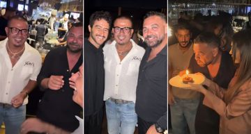 فيديو وصور عمرو دياب وأحمد مالك ونيكول سعفان يحتفلون بعيد ميلاد طارق العريان