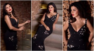  شرطة_الموضة: جومانا مراد بفستان أسود مرصع بكريستالات ... سعره 200 ألف جنيه