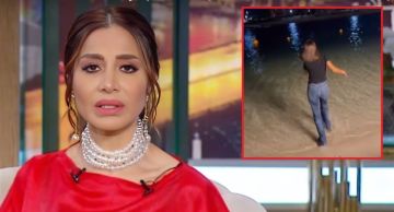 فيديو- بسمة وهبة تنزل البحر بملابسها أثناء خسوف القمر للتخلص من الطاقة السلبية