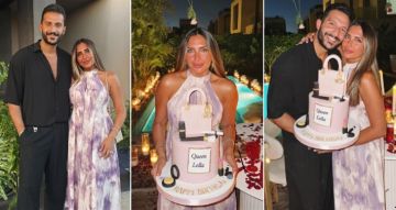 بتورتة مزينة بحقيبة ومكياج Dior وعشاء رومانسي لينا الطهطاوي تحتفل بعيد ميلادها مع زوجها