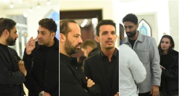 كارمن سليمان ووليد سعد وتامر حسين وأمير طعيمة في عزاء والد الموزع أحمد ابراهيم