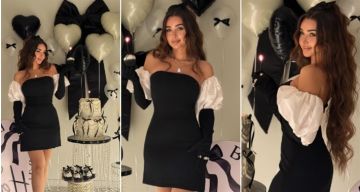 هنا الزاهد تحتفل بعيد ميلادها الـ31 بفستان أسود بأكمام بيضاء