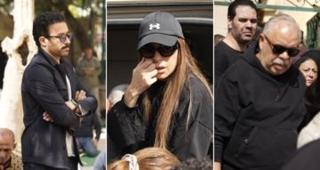 يوسف الشريف وأحمد داود وأشرف زكي يساندون ريم مصطفى في جنازة والدتها