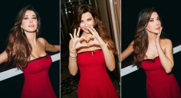 نانسي عجرم تتألق في حفل ستارز أون بورد بفستان أحمر بالتزامن مع عيد الحب