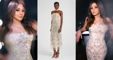 شرطة_الموضة: إليسا بفستان أنيق من الدانتيل في حفلها بأبو ظبي ... سعره 256 ألف جنيها