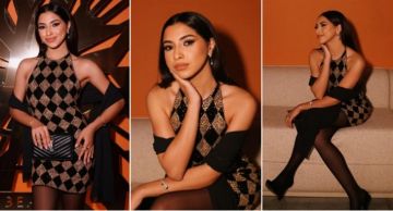 منسق إطلالة جيسيكا حسام الدين في سحور YSL: اخترنا ألوان الفستان لتتماشى مع شعار الدار ... والشال ...