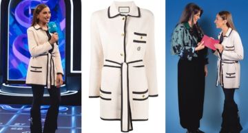  شرطة_الموضة: دينا الشربيني بكارديجان أنيق في السلم والتعبان سعره 105 ألأف جنيه