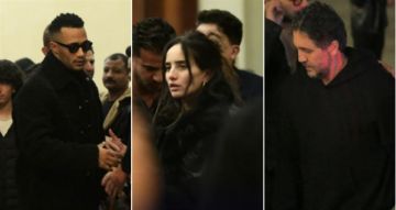 محمد رمضان وهشام ماجد ونادية الجندي في عزاء شقيق زينة