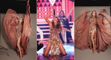 مايا دياب بفستان ذهبي قصير في إطلالتها الثانية على مسرح برنامج يلا ندبك