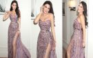  شرطة_الموضة: سيرين عبد النور بفستان مطرز بالكامل وبفتحة جانبية طويلة من طوني ورد في حفلها بالأردن