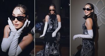  شرطة_الموضة: بسمة بوسيل بفستان أنيق من جورج حبيقة سعره 269 ألف جنيه