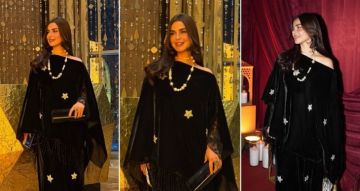 شرطة_الموضة: رانيا منصور بإطلالة مخملية مطرزة بشكل النجوم في سهرة رمضانية... سعرها في متناول اليد