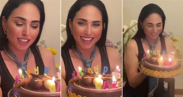 فيديو- رحاب الجمل تحتفل بعيد ميلادها