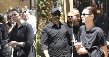 كريم عبد العزيز ويسرا اللوزي وهنادي مهنا ولبلبة من بينهم النجوم في جنازة والد منة شلبي