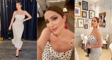 نسرين طافش تخطف الأنظار بفستان بولكا دوتس وإطلالة جديدة من دبي