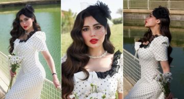 نوران ماجد تتألق في جلسة تصوير ربيعية بفستان بولكا دوتس