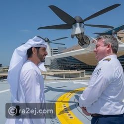 حمدان بن محمد يتفقد أول محطة تاكسي جوي قرب مطار دبي