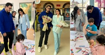 عمر رياض وليلى حسين في زيارة لمستشفى سرطان الأطفال 57357 