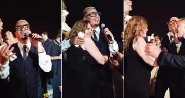 عمرو دياب يغني ويرقص مع يسرا في حفل زفاف ابنة محمد السعدي - فيديو