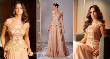  شرطة_الموضة: آمال ماهر بفستان ذهبي في حفلها بالأسكندرية ... سعره 85 ألف جنيه