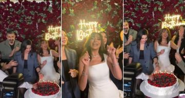 رقص داليا مصطفى مع دينا فؤاد على أغنية انزل يا جميل في الساحة في عيد ميلادها