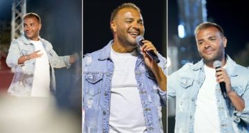 رامي صبري بإطلالة كاجوال في حفل كامل العدد بالمعادي