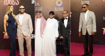 عمرو دياب ومارتن لورنس وجيسون ستاثام من بينهم ... نجوم العالم يلتقون في العرض الخاص لفيلم سفن دوجز ...