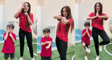 رنا سماحة ونجلها يدعمان المنتخب بفيديو احتفالات اللاعبين رنا سماحة ونجلها يدعمان المنتخب بفيديو احتفالات اللاعبين