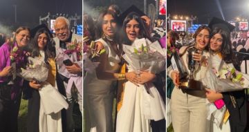 ماجدة زكي تشارك روجينا أشرف زكي الاحتفال بتخرج ابنتهما مريم من الجامعة