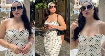 شرطة_الموضة: بوسي بفستان صيفي بتصميم بولكا دوتس من Zara سعره في متناول اليد