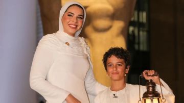 فستان آية السيسي في افتتاح الأوكتاجون يجسد الهوية المصرية