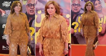 شرطة_الموضة: إلهام شاهين ببدلة دانتيل من Zimmermann في العرض الخاص لفيلم ابن مين فيهم