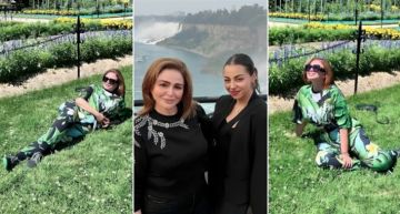 إلهام شاهين تحتفل بالتراث المصري في كندا زارت مع ابنة شقيقتها شلالات نياجرا والتقطت صورا وسط ...